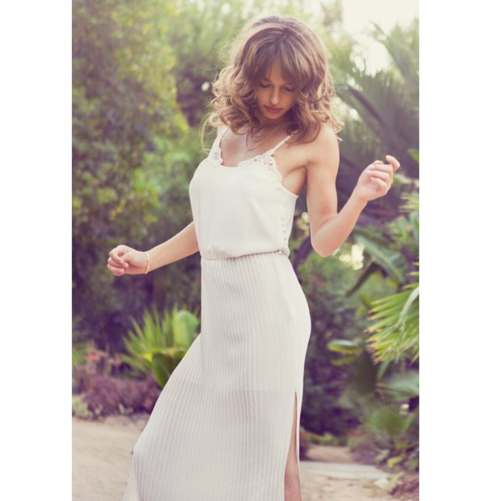 Carmella Silk Pleated Midi Dress